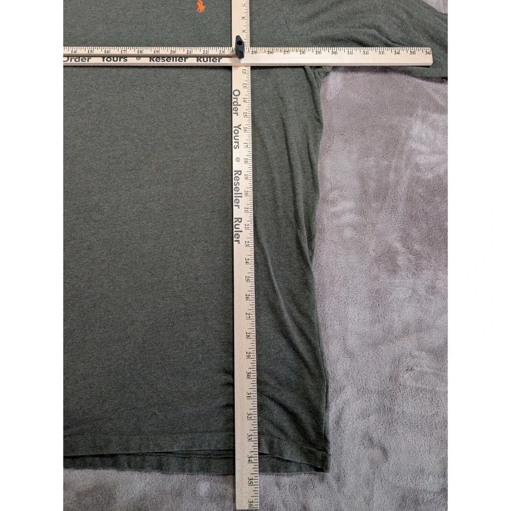 Polo Ralph Lauren T-Shirt Mens 3XLT Olive Green Long Sleeve Heathered Pony Logo